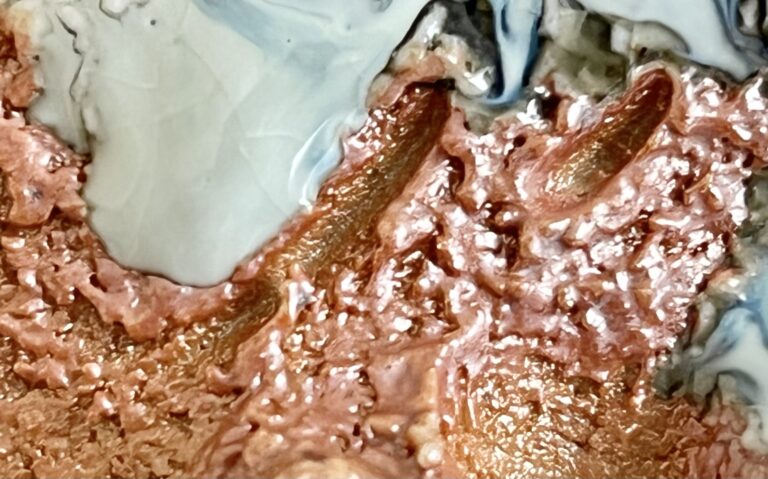 西端正　丹波焼　灰釉　割高台　ぐい呑　酒盃　酒器　窯変の陶印