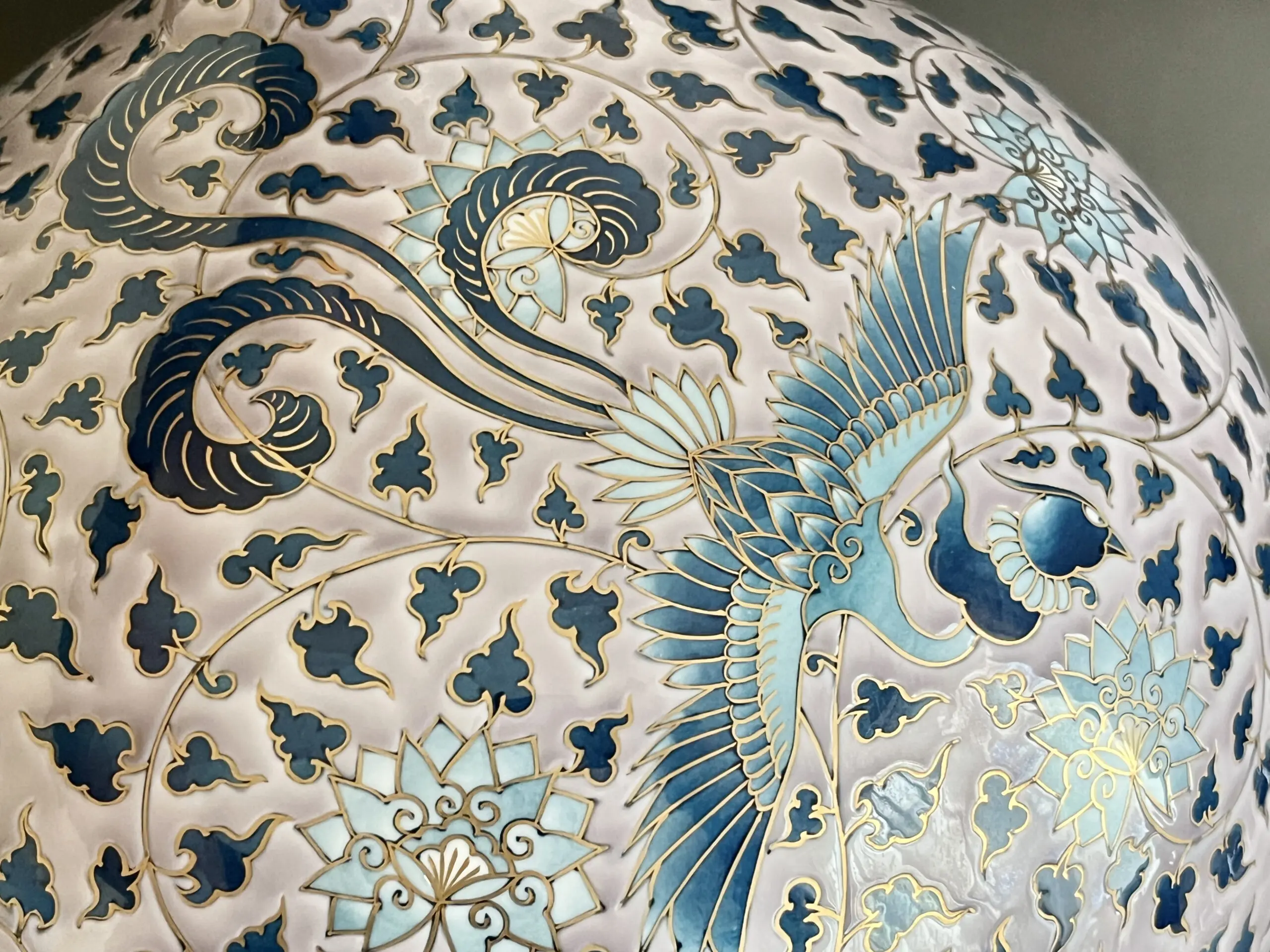 876   染錦壺　鳳凰図絵　時代物　工芸品 藤井勝雲 有田焼 染錦 牡丹鳳凰図 壷 高さ41㎝ 作品集掲載作品 伝統