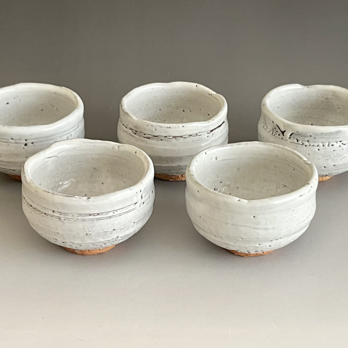 萩焼　湯呑　五客