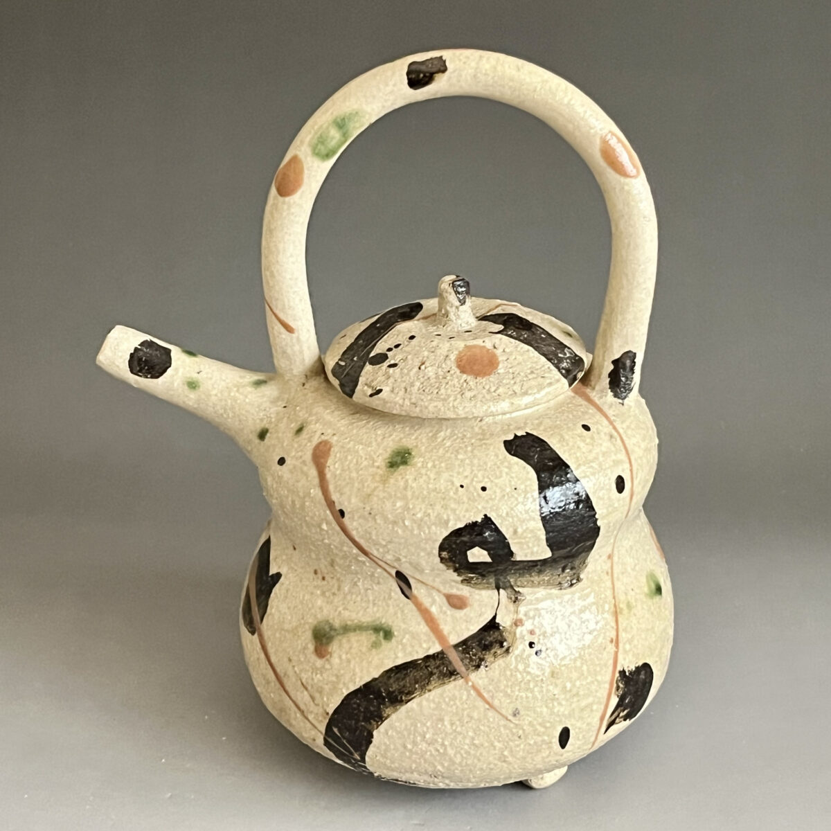 鉄銅彩釉　銚子