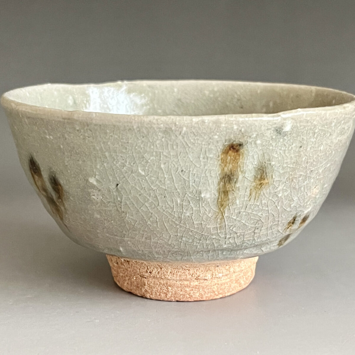 斑文　灰釉　茶碗