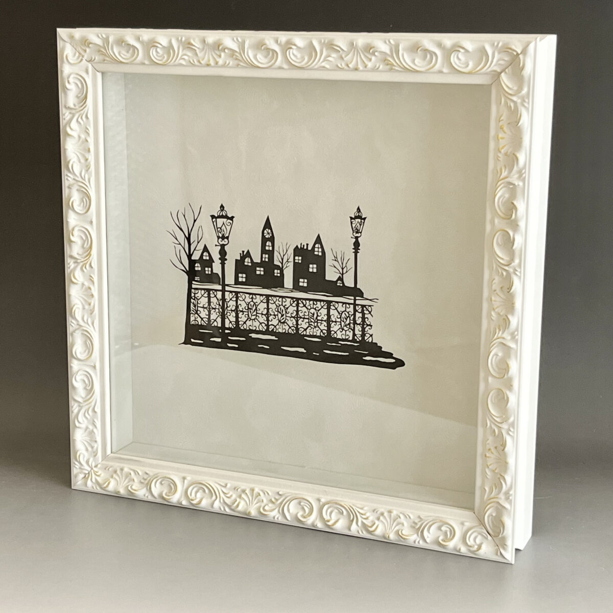 レース切り絵　街並み　風景