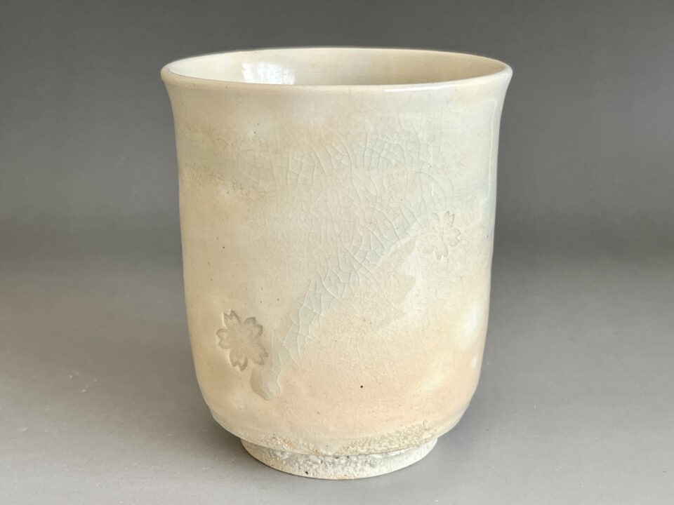 瀬戸市重要無形文化財　林邦佳　堅手　桜　湯呑　湯碗