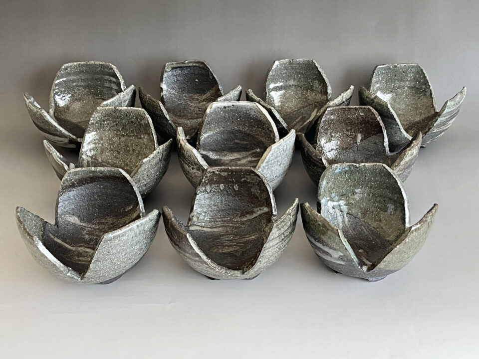 ● 大迫みきお　常滑焼　割山椒　向付　十客　小鉢　懐石　会席　和食器　十組