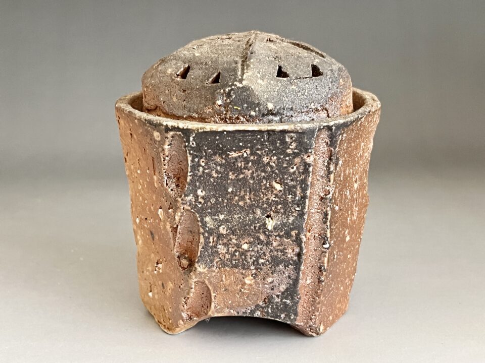 ⚫︎ 高野榮太郎 （師 谷本光生）　焼〆　面取　香炉　焼締　茶道具