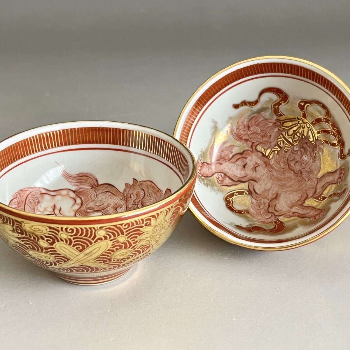 赤絵　金襴手　酒盃　一対