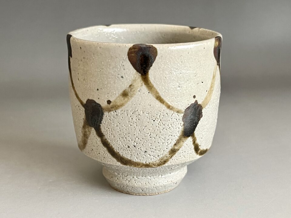 ⚫︎ 濱田晋作 （父 人間国宝 濱田庄司）　益子焼　湯呑　鉄絵　湯碗
