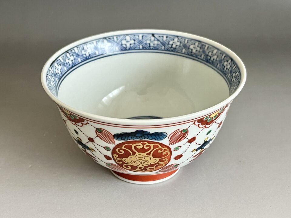⚫︎ 川瀬満之 （父 初代 川瀬竹春）　赤絵　金襴手　茶碗　冨貴佳器　茶道具