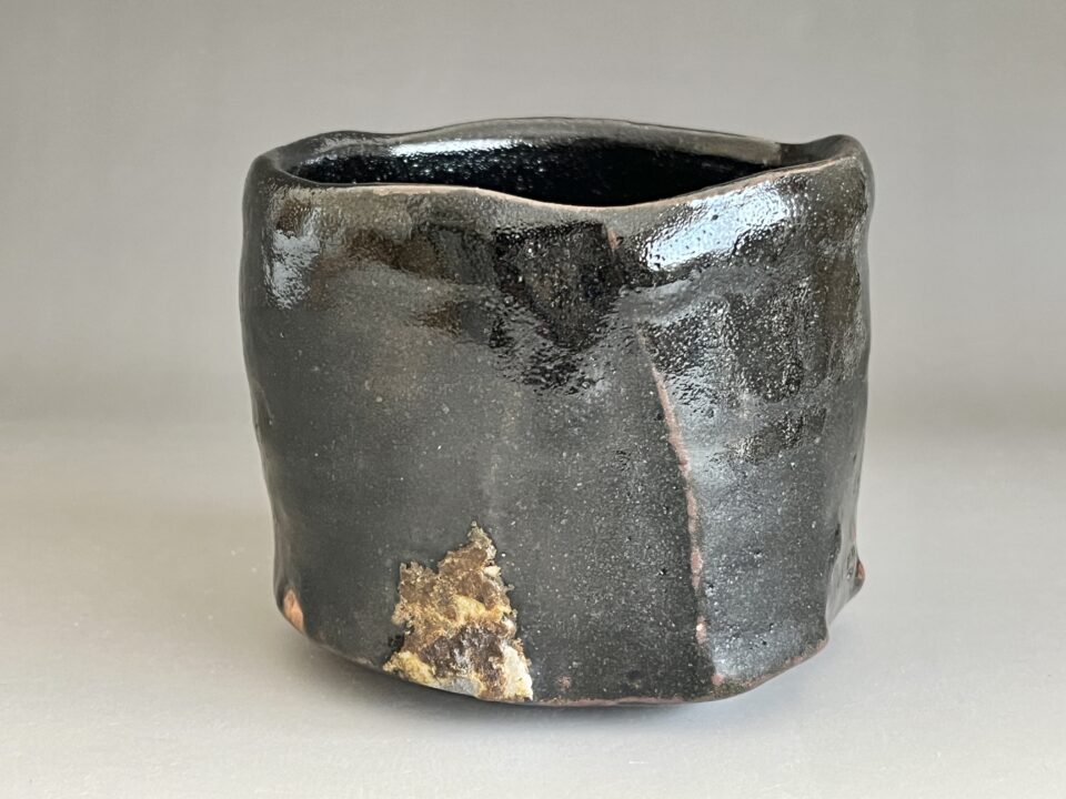 ⚫︎ 笹山芳人　黒　茶碗　茶道具　瀬戸黒　引出し黒
