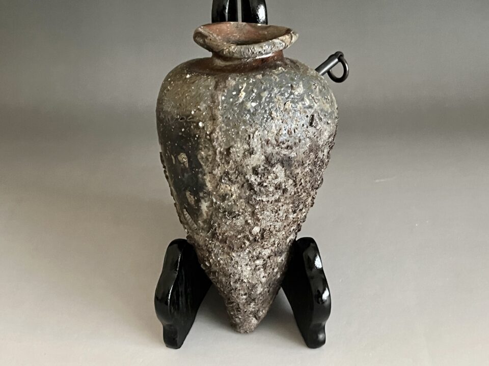 山田絵夢 （四代 山田常山） 常滑焼　掛花入　花瓶　花器　茶道具