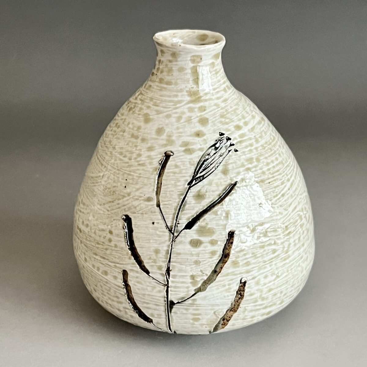 呉須　灰釉　草紋　徳利