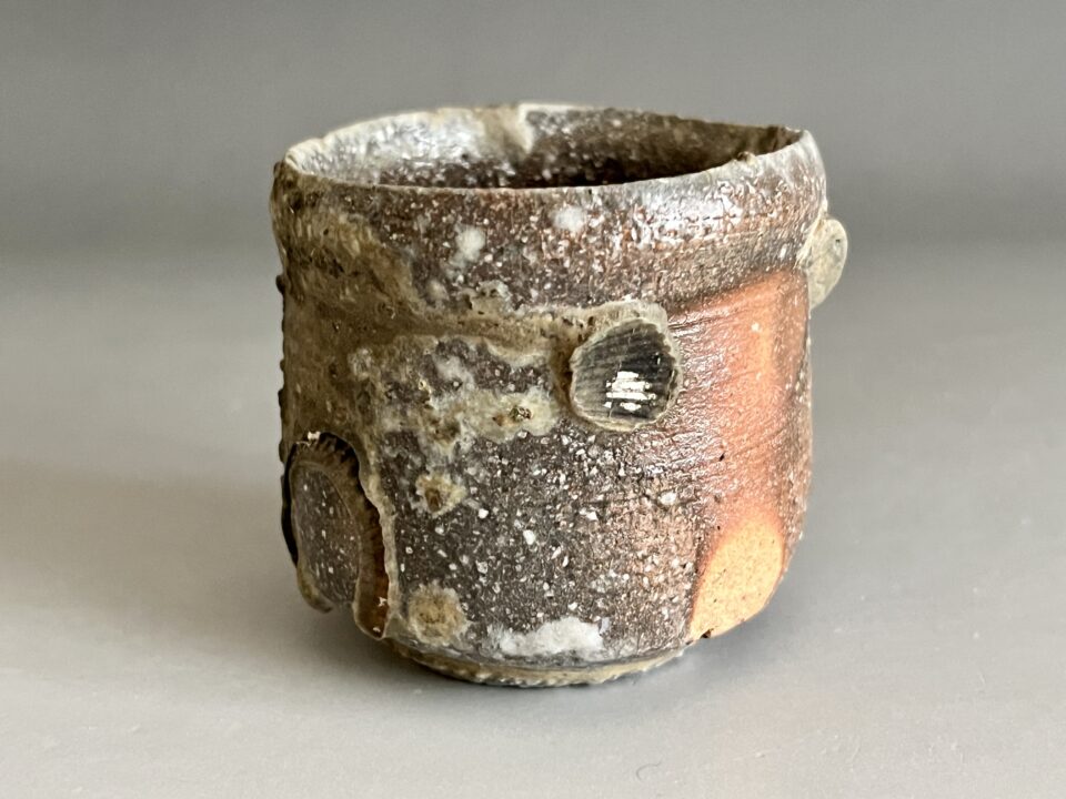 水上勝夫　一片窯　常滑焼　灰被　窯変　ぐい呑　酒盃　酒器