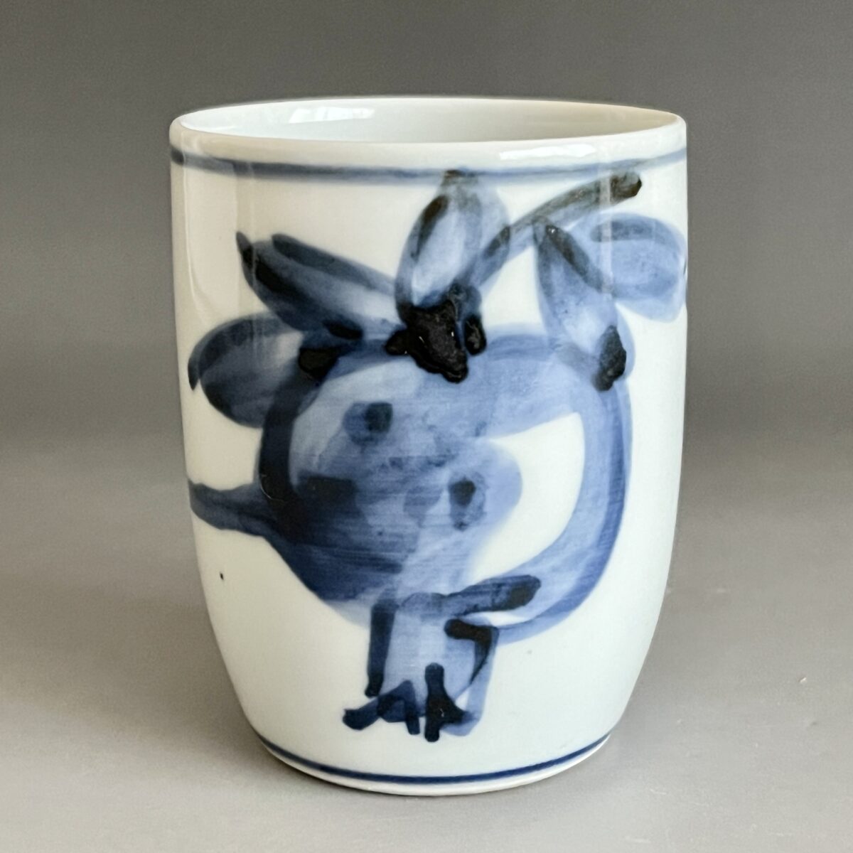 柘榴　染付　湯呑