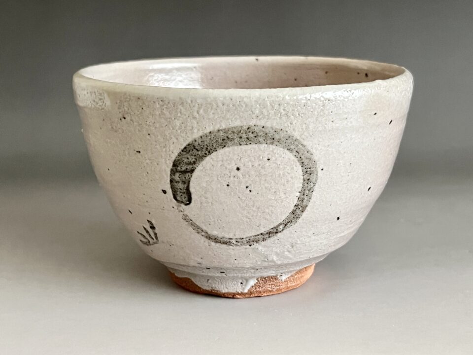 西岡小十　絵唐津　茶碗　円窓　茶道具