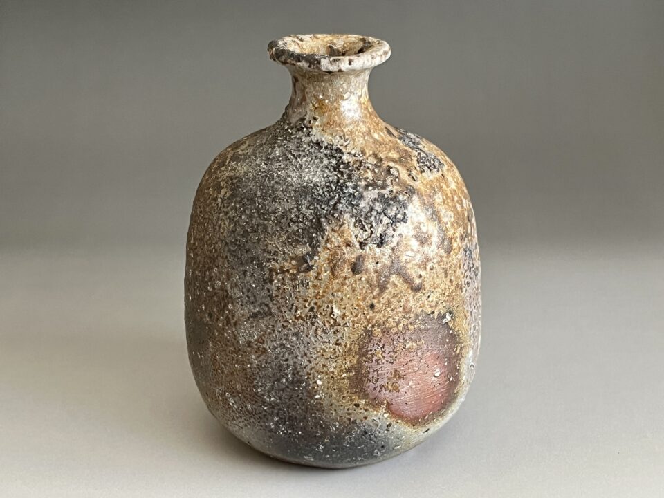 人間国宝 伊勢崎淳　備前　徳利　窯変　酒器