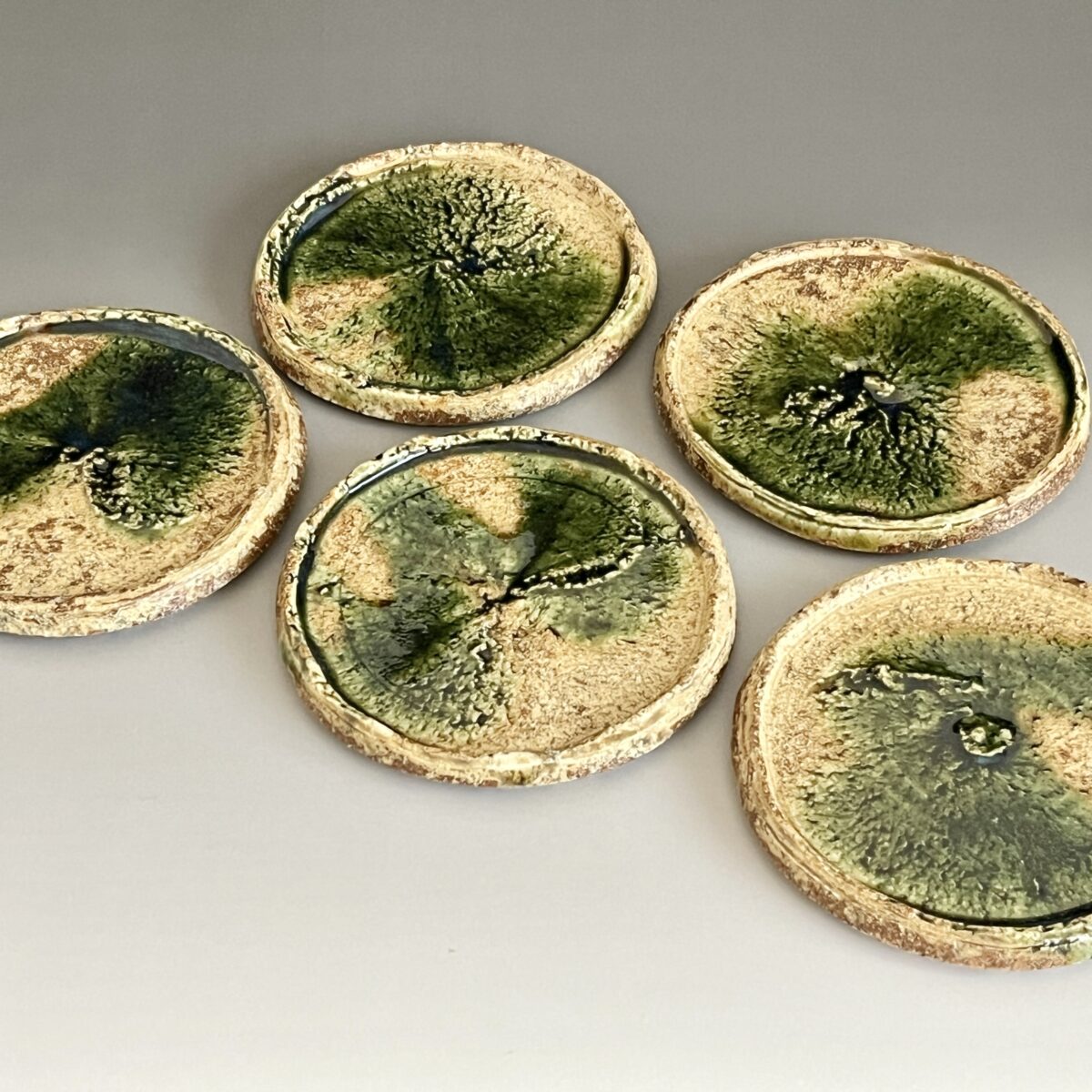 織部流し　銘々皿　五客