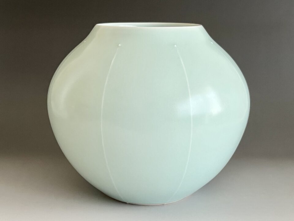 深見陶治　青白磁　花瓶　条　壷　花入　花器