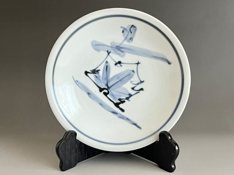 人間国宝 富本憲吉　清水窯にて　染付　菓子皿　飾り皿