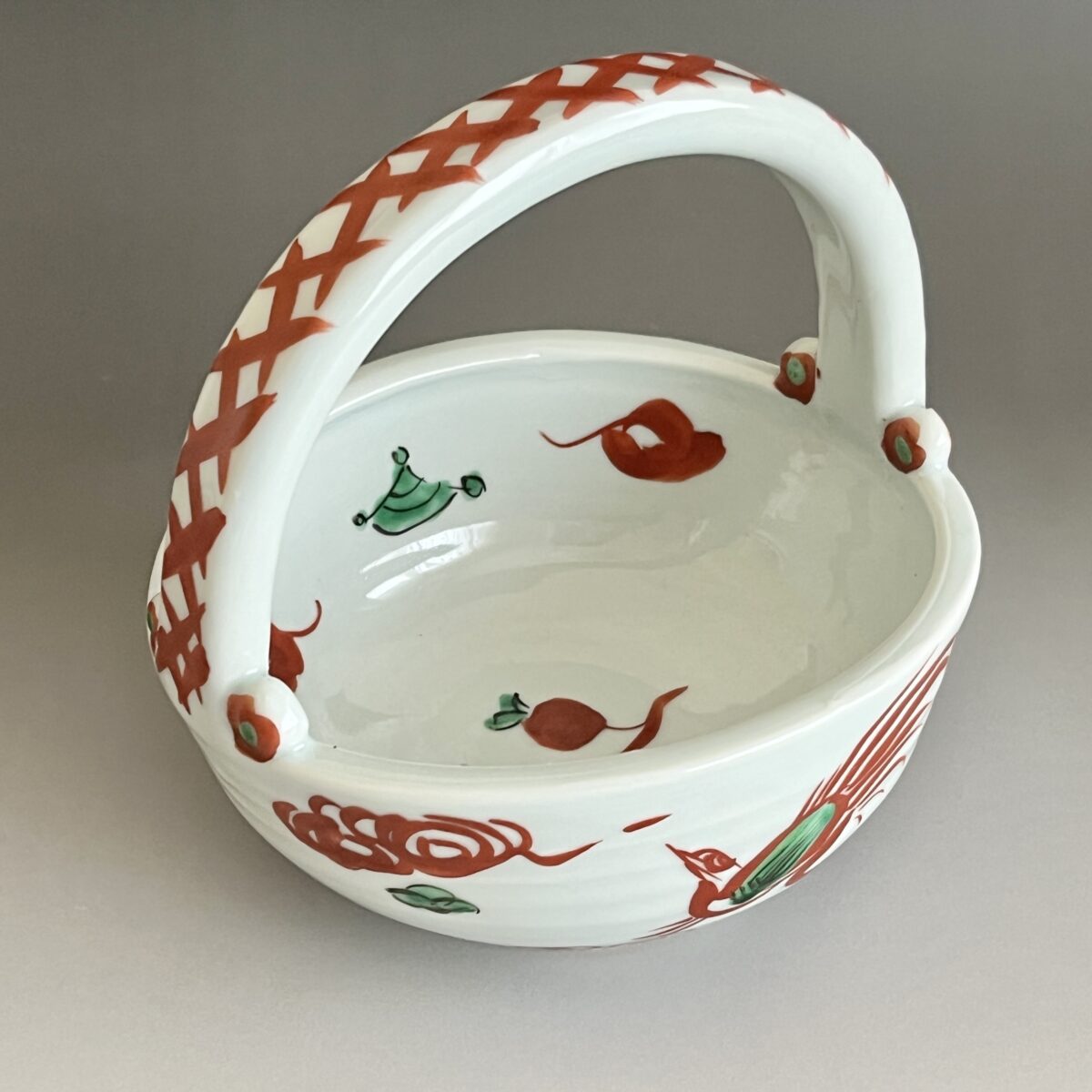 呉須赤絵　手付鉢