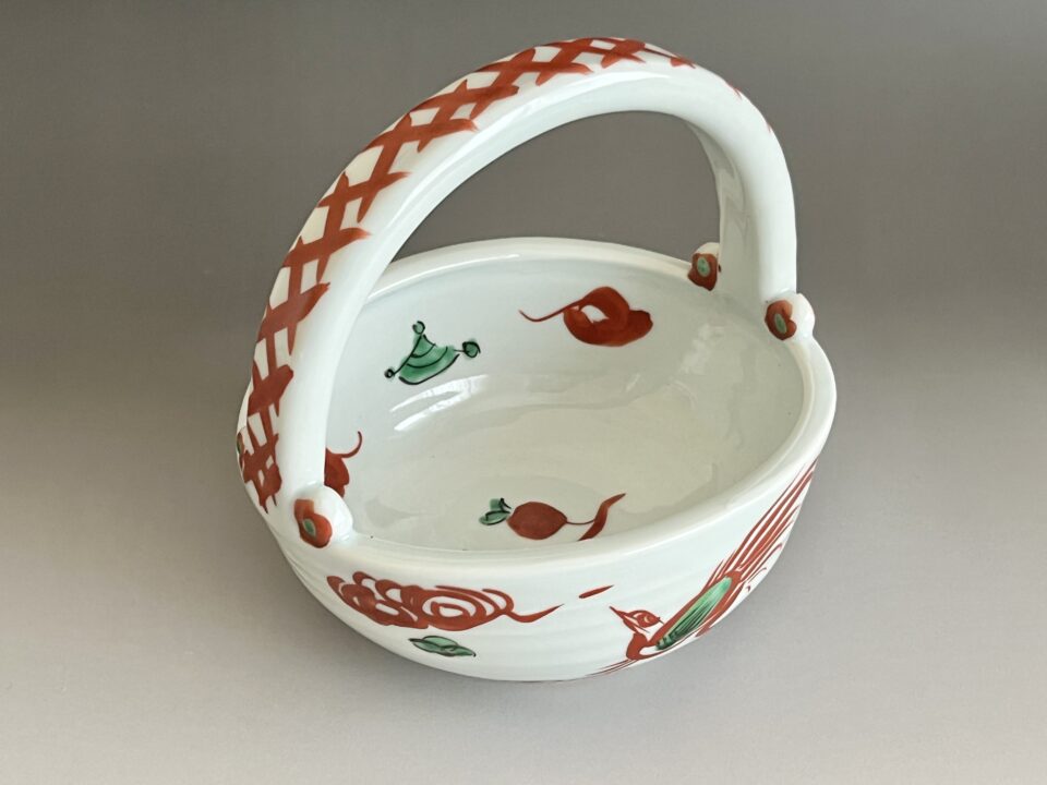 ★ 正木春蔵 （師 須田菁華） 九谷焼　呉須赤絵　手付鉢　和食器