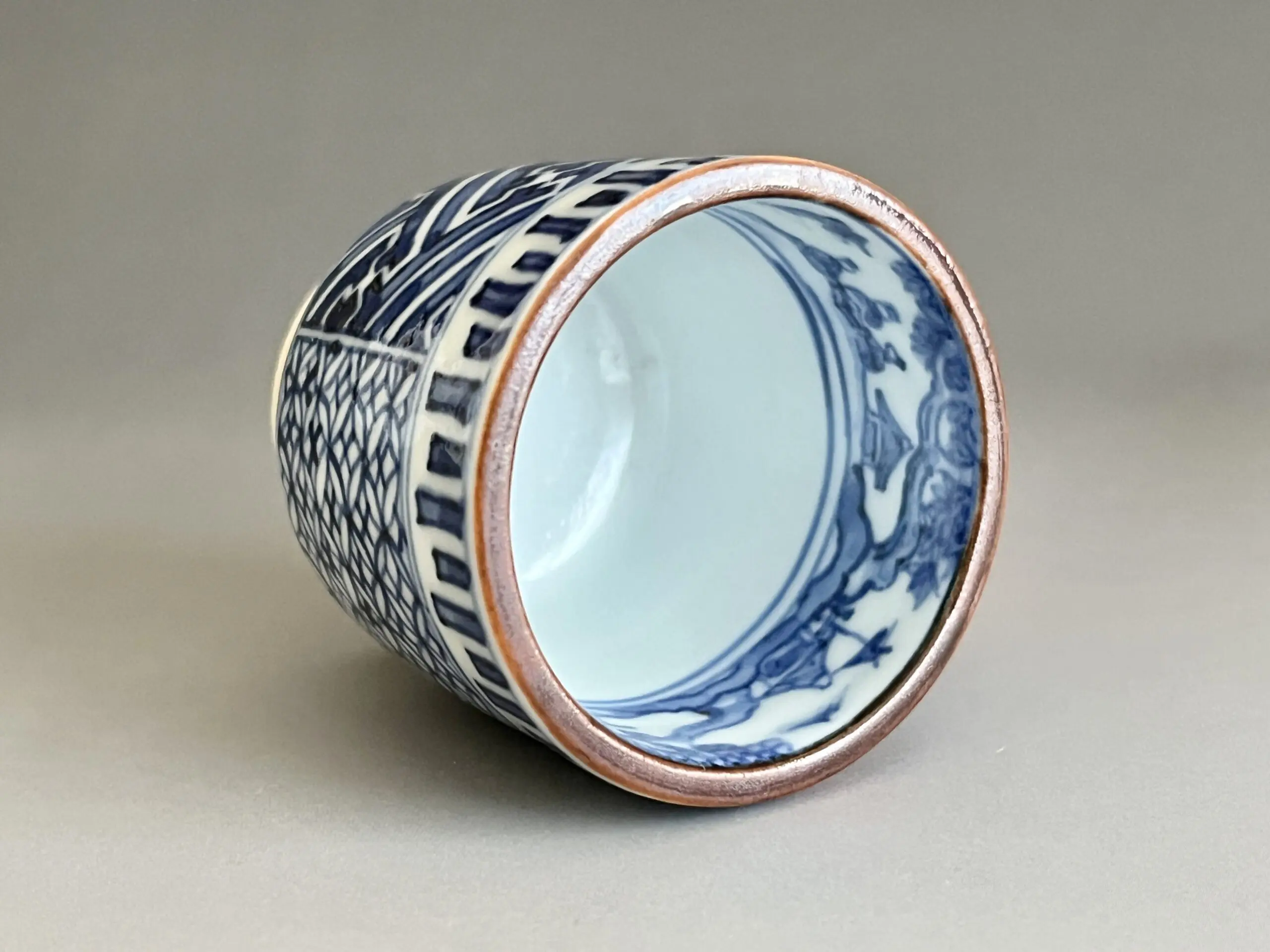 九谷焼須田菁華造酒盃 楽天市場】九谷焼：色絵風物文酒盃・須田菁華《ぐい呑》 : 和食器の