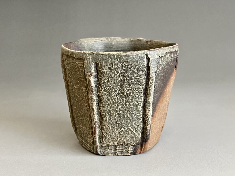 ⚫︎ 小西陶蔵　備前　酒呑　面取　六角　ぐい呑　酒盃　酒器