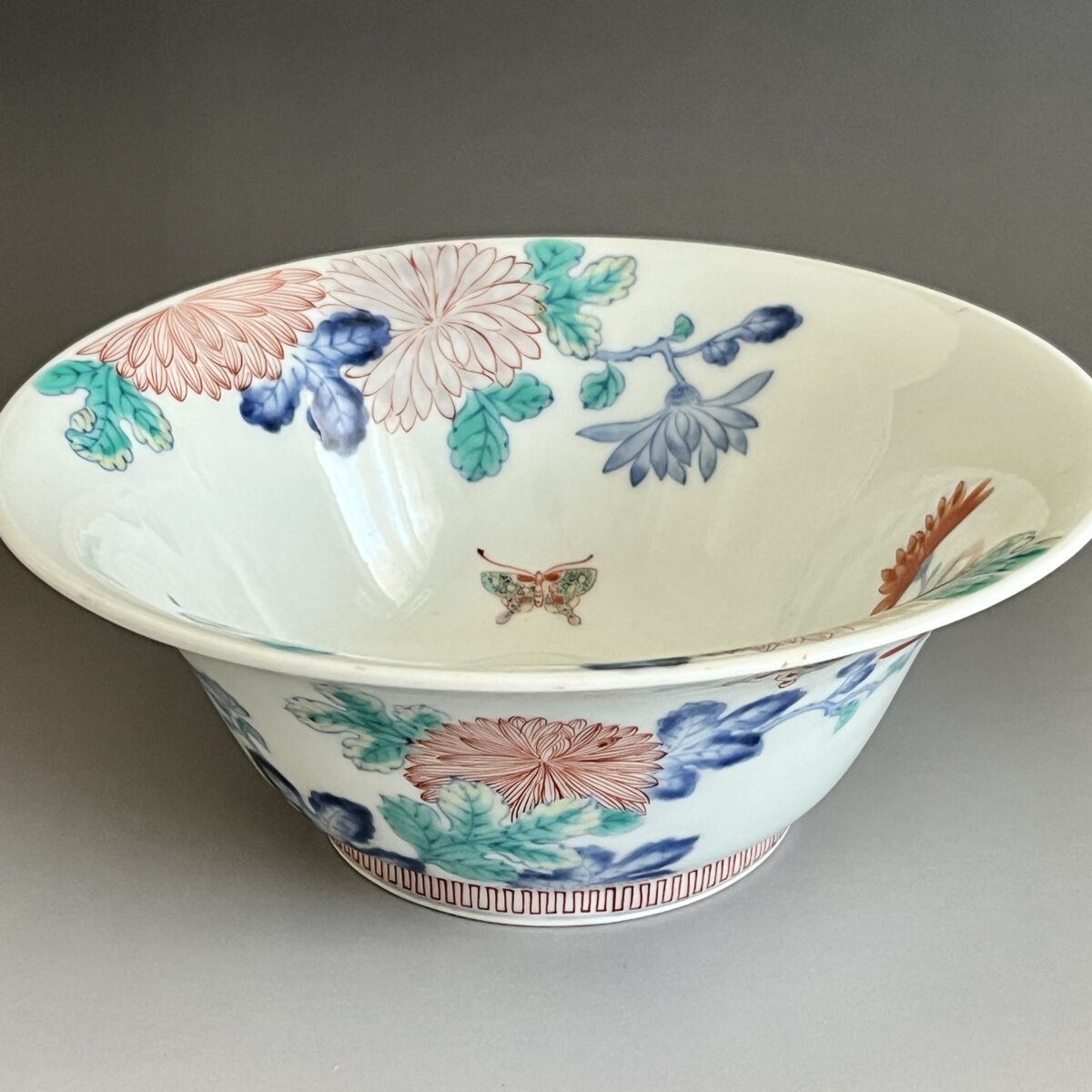 染錦　花蝶文鉢