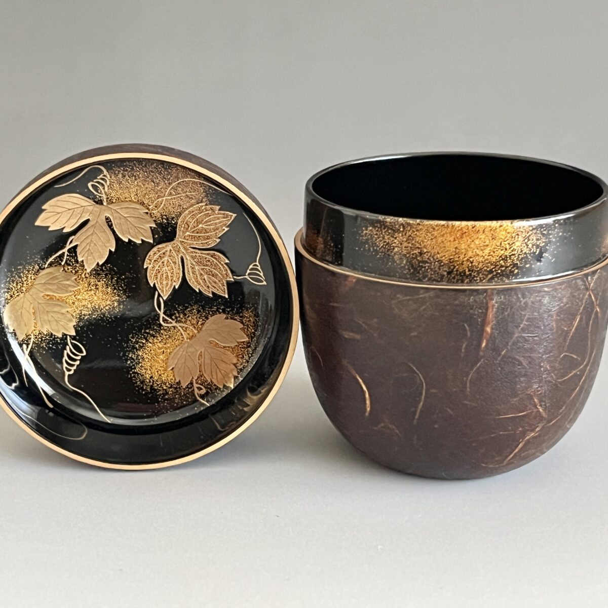 和紙張　蔦蒔絵中棗