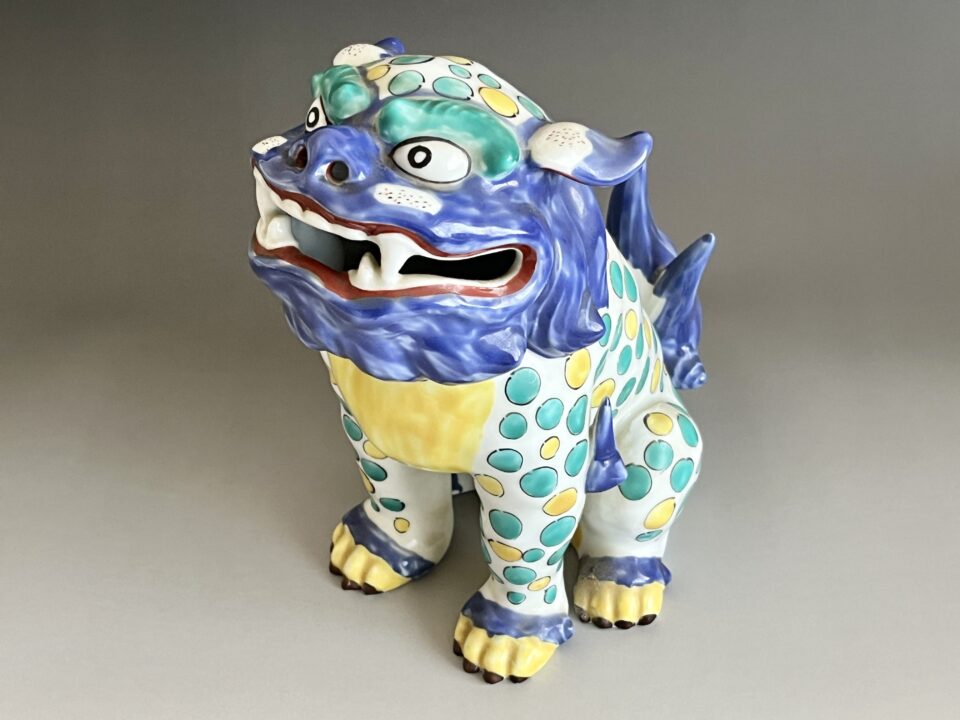 其泉　有田焼　古伊万里　色絵獅子　置物　オブジェ　