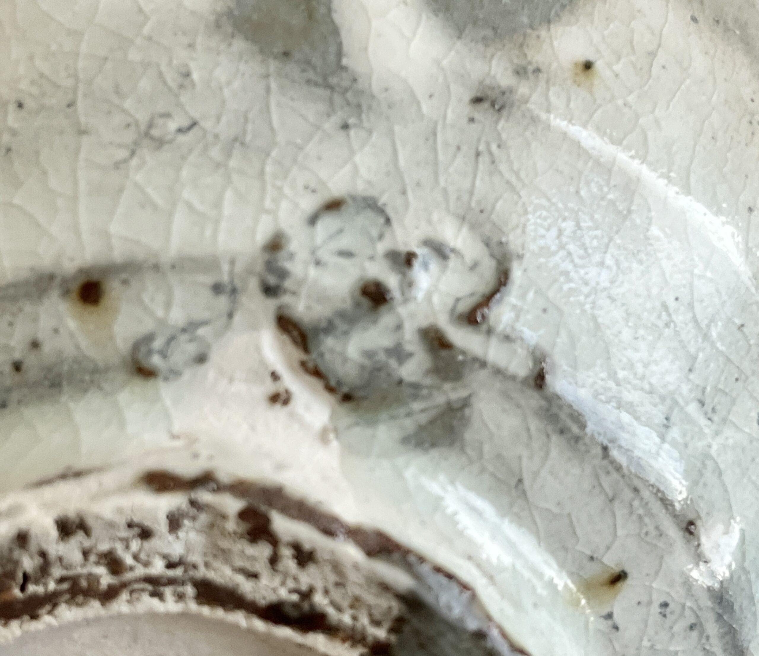 ★ 松崎健 （師 人間国宝 島岡達三）粉吹茶碗　茶道具　粉引茶碗の陶印