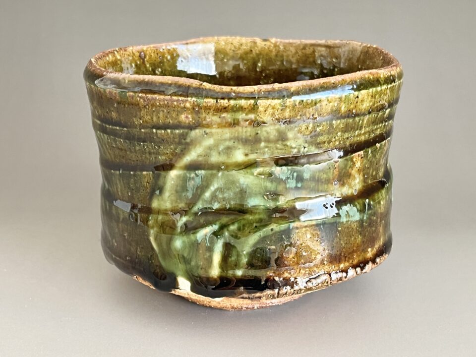 ★ 松崎健 （師 人間国宝 島岡達三） 織部茶碗　茶道具