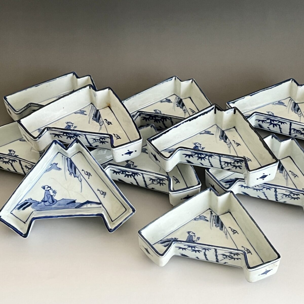 染付写　松竹梅紋　結章向付　十客