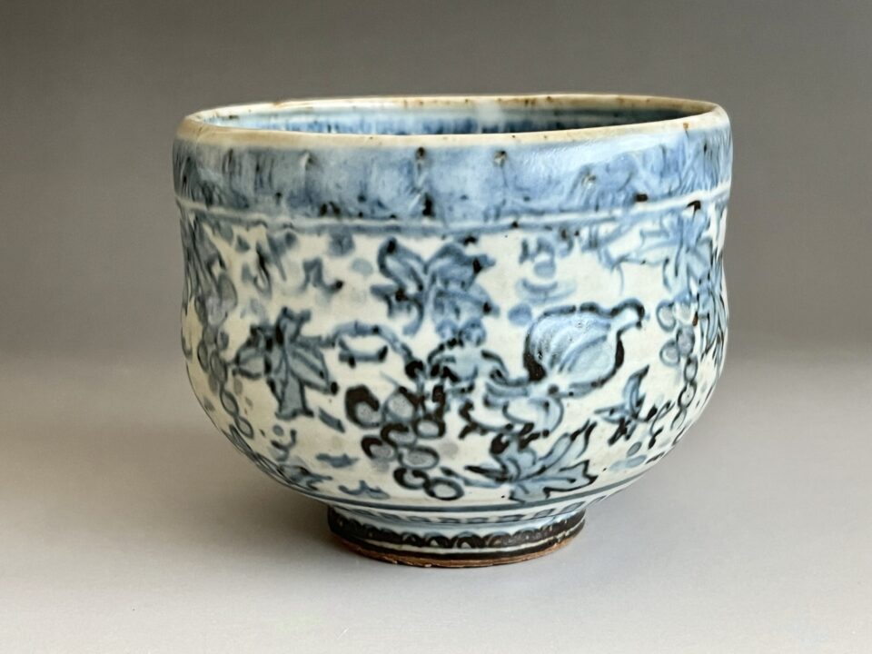 ★ 宮崎祐輔　有田焼　谷鳳窯　祥瑞　葡萄栗鼠文　茶碗　茶道具