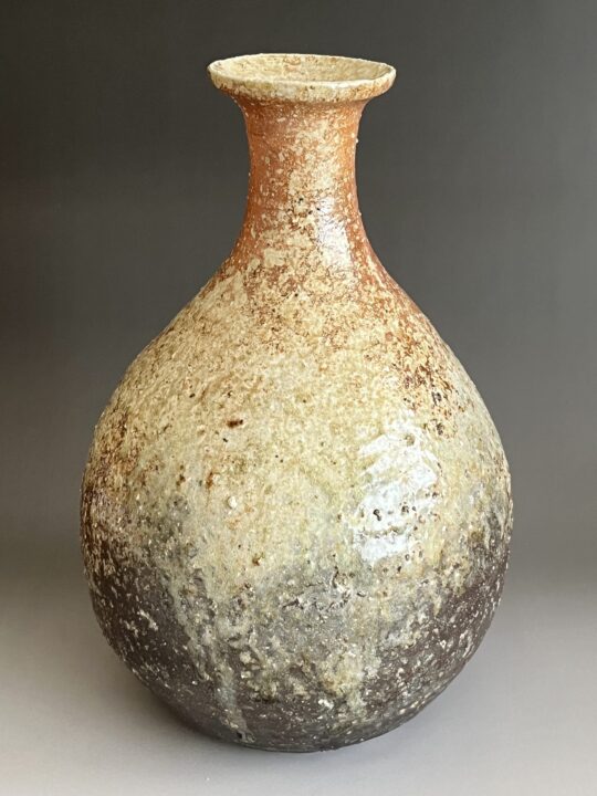 ★ 松尾高明 （師 辻晴明）　信楽　自然釉窯変　大徳利　高さ29.0㎝　酒器　花入　花瓶　花器