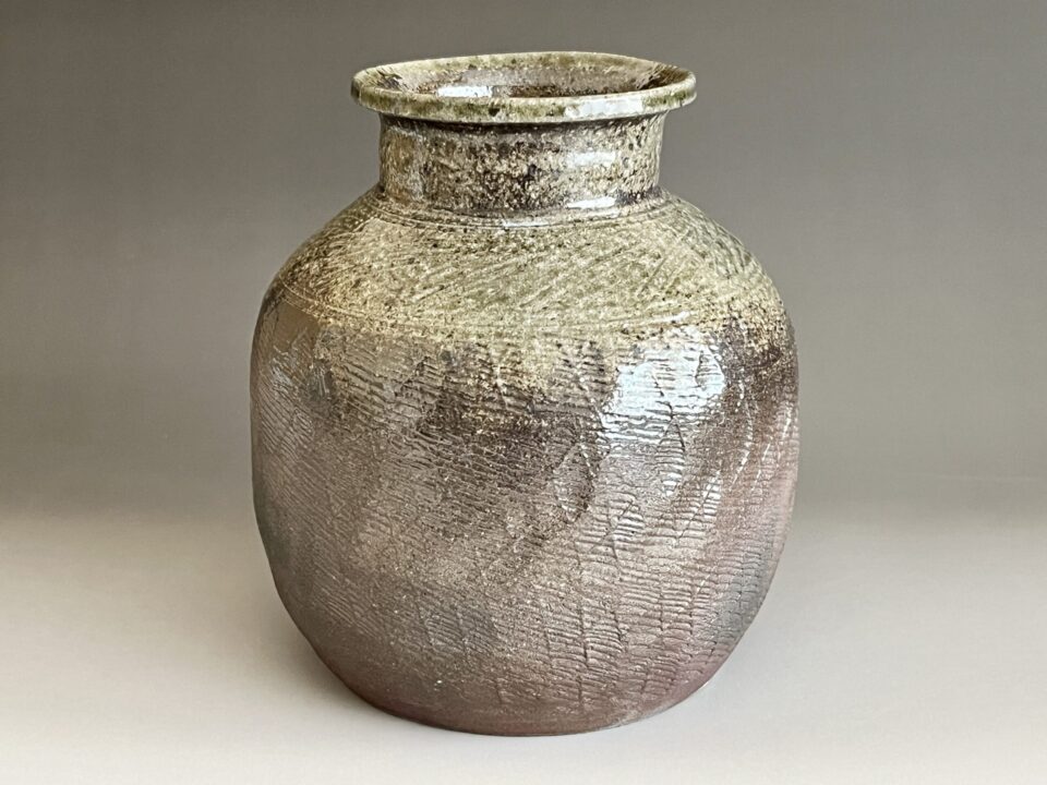 ★ 十三代 中里太郎右衛門（忠夫）　叩き唐津南蛮　花生　花入　花器　茶道具