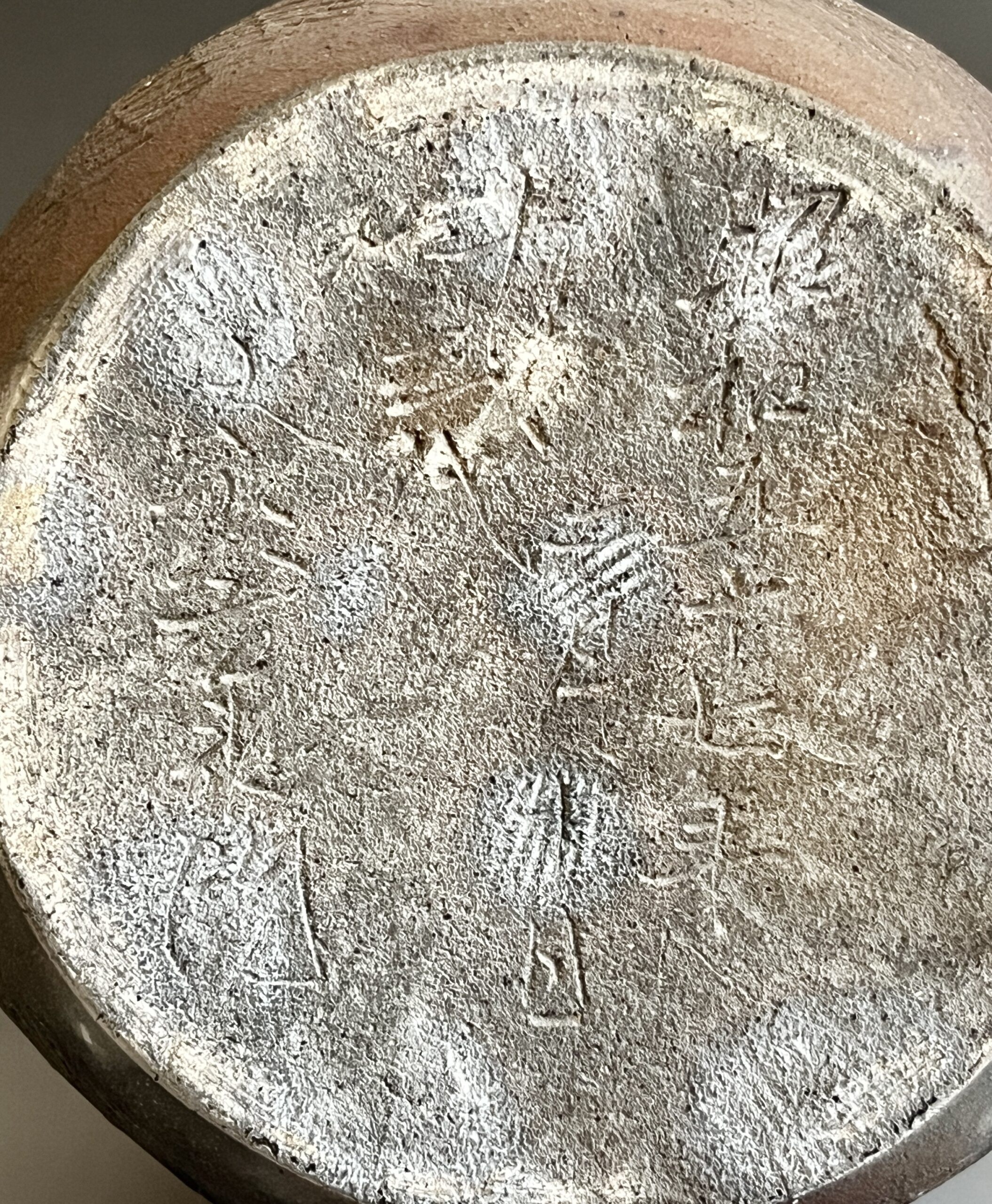 ★ 十三代 中里太郎右衛門（忠夫）　叩き唐津南蛮　花生　花入　花器　茶道具の陶印