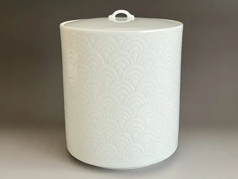 ☆ 安藤工 （父 安藤日出武） 仙太郎窯 志野 耳付花生 高さ26.5㎝ 花入