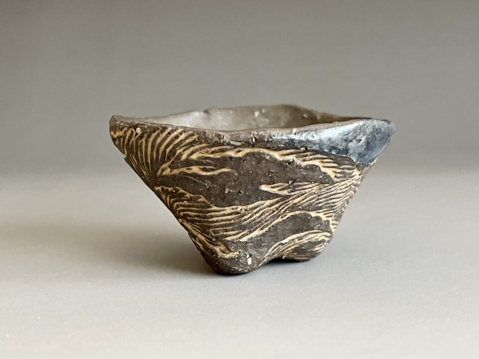 奥村博美　象嵌盃　ぐい呑　酒盃　酒器　焼締　現代アート