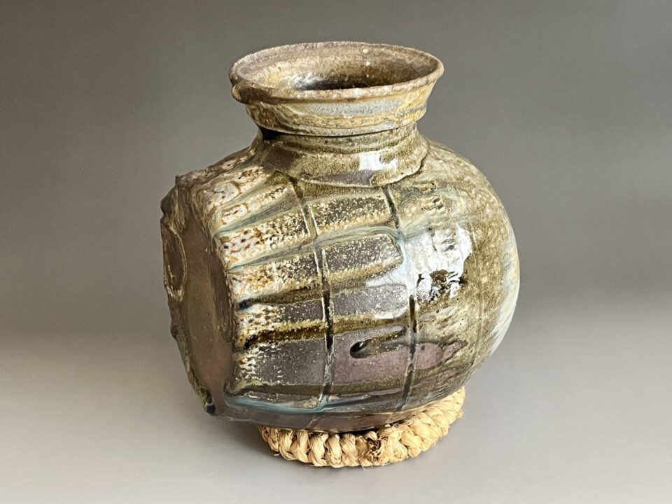 窪瀬正直　彩々窯　越前焼　横甕　扁壷　花入　花器