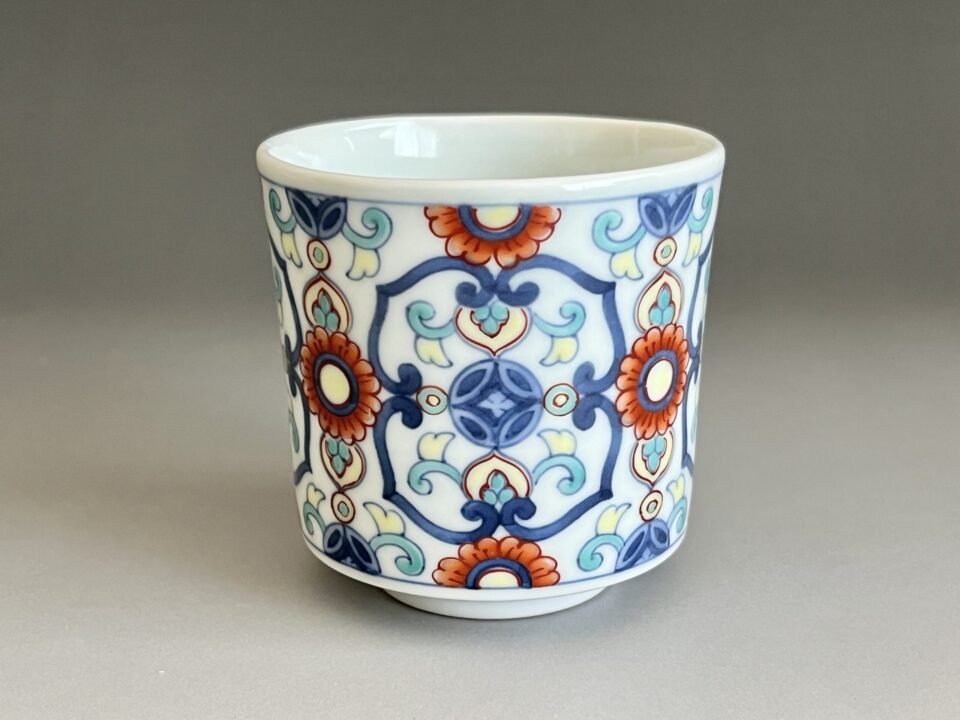 市川龍仙 （龍男）　色鍋島　猪口　ぐい呑　酒盃　酒器