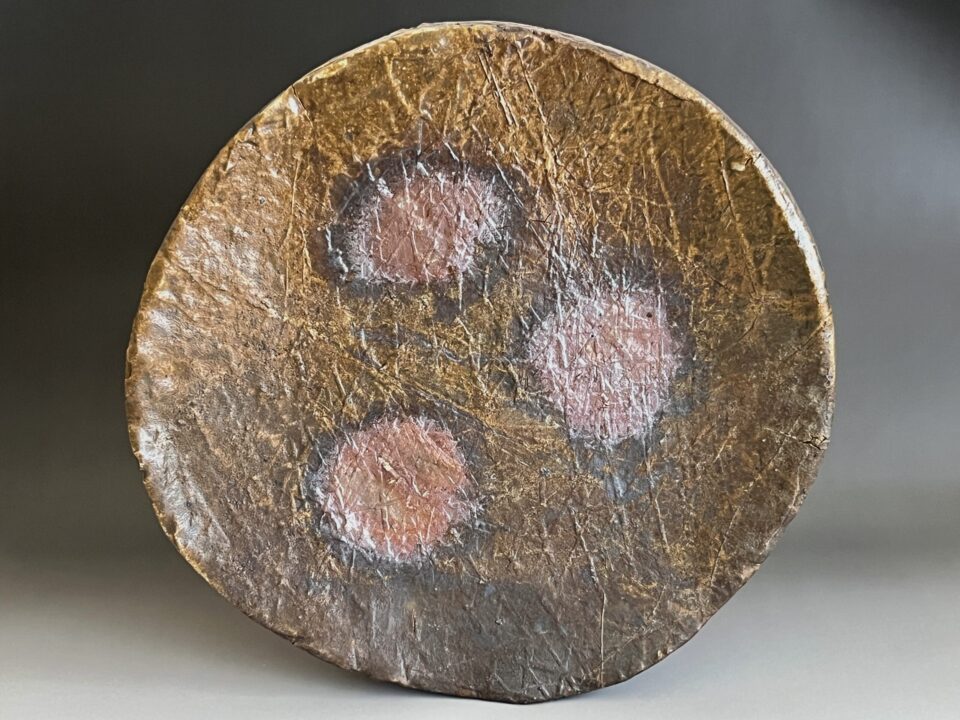 森青史　灼陽五窯　備前　大皿　胴径40.0㎝　眩暈郷ト云　牡丹餅　飾り皿