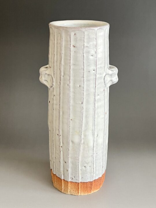 波多野善蔵　白萩　耳付花入　花瓶　花器　茶道具