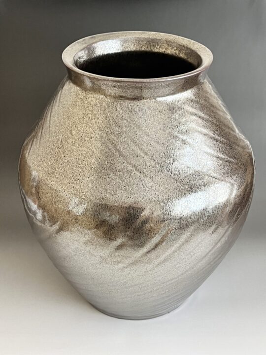 木村盛和　鉄釉窯変　大壷　高さ43.0㎝　飾り壷　オブジェ