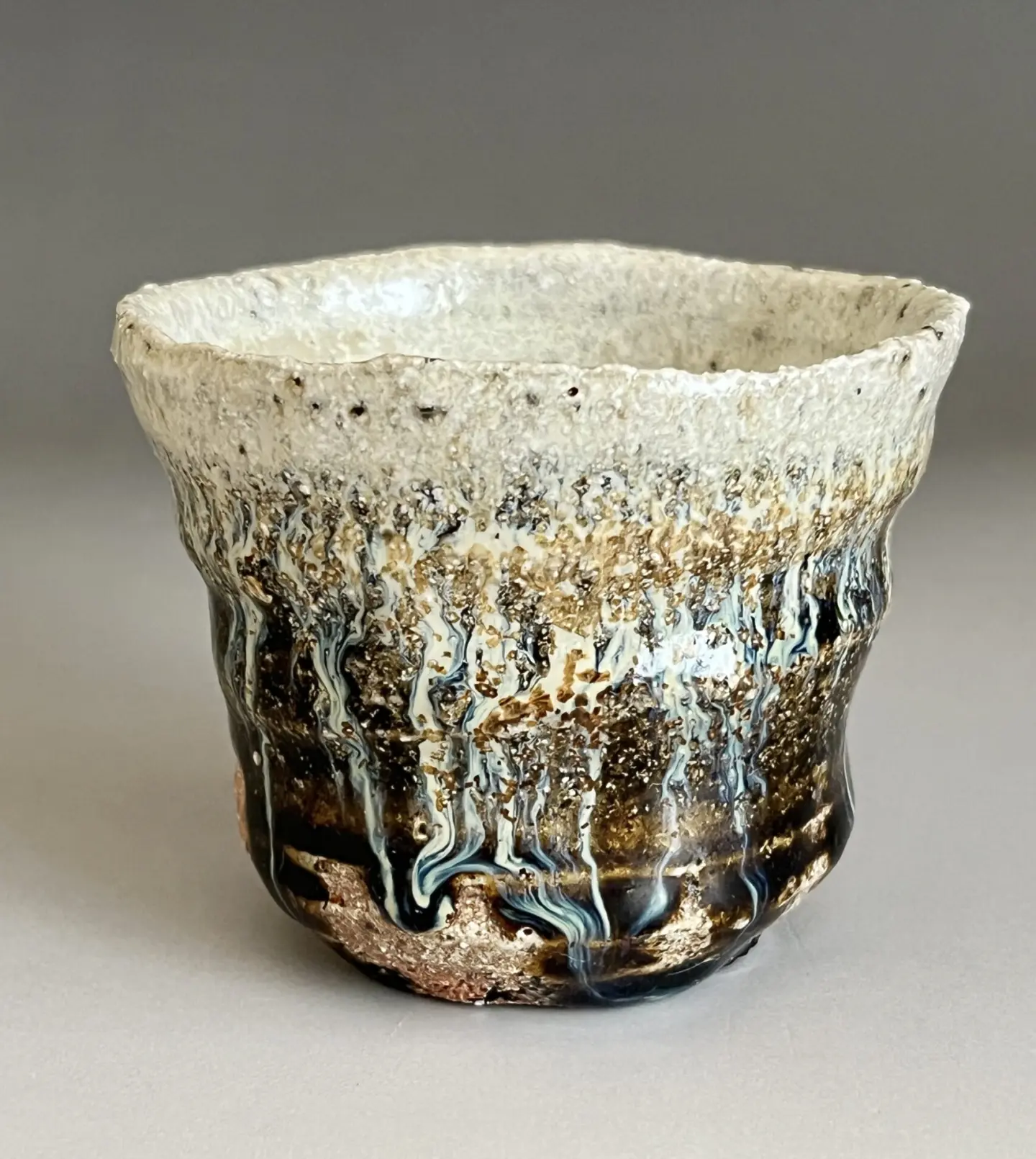 Jin　◆川上清美◆人気陶芸家◆備前唐津ぐい呑◆酒器◆陶芸◆共箱◆共布 川上清美 朝鮮唐津 ぐい呑 酒盃 酒器 | 陶酔庵 -tousuian-