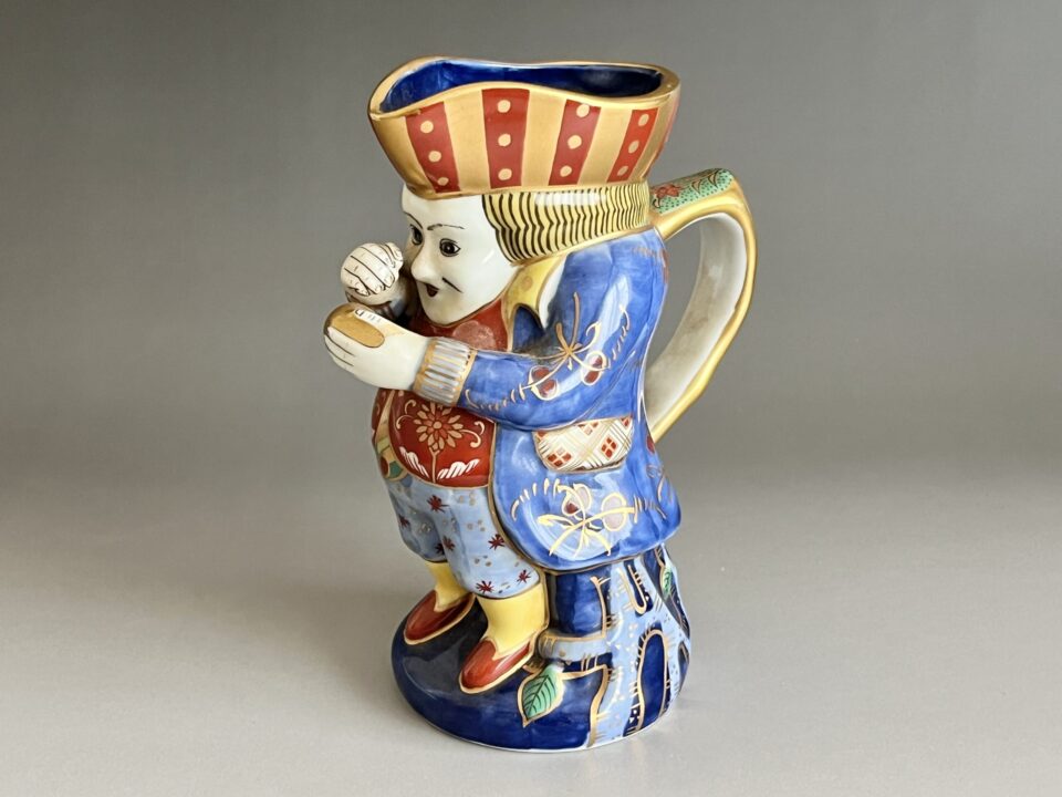 林九郎窯　有田焼　（波佐見焼） 染錦　紅毛人　酒瓶　酒注　酒器