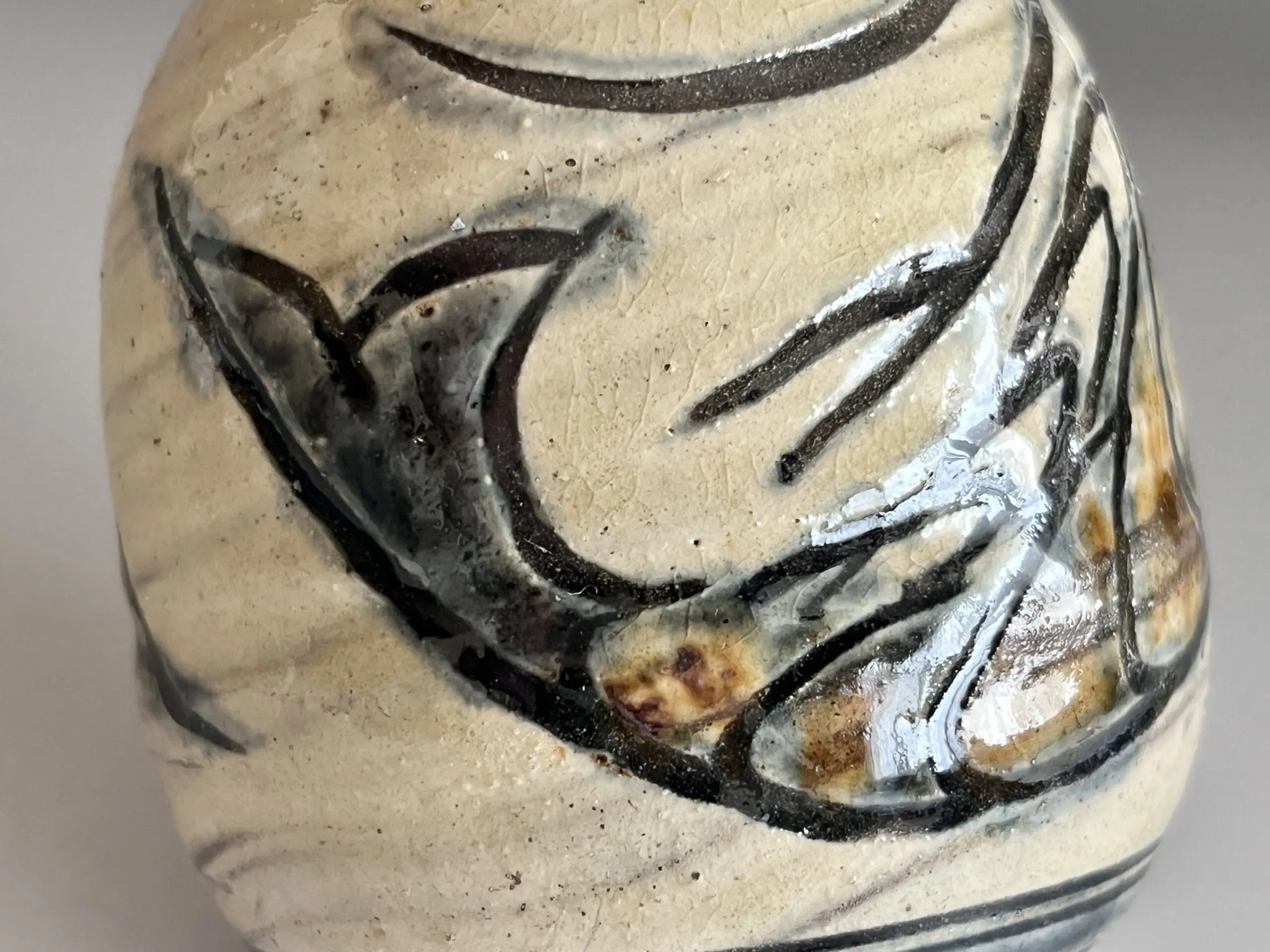 人間国宝 金城次郎 壺屋焼 海老魚文徳利 笑う魚 酒器 琉球 やちむん