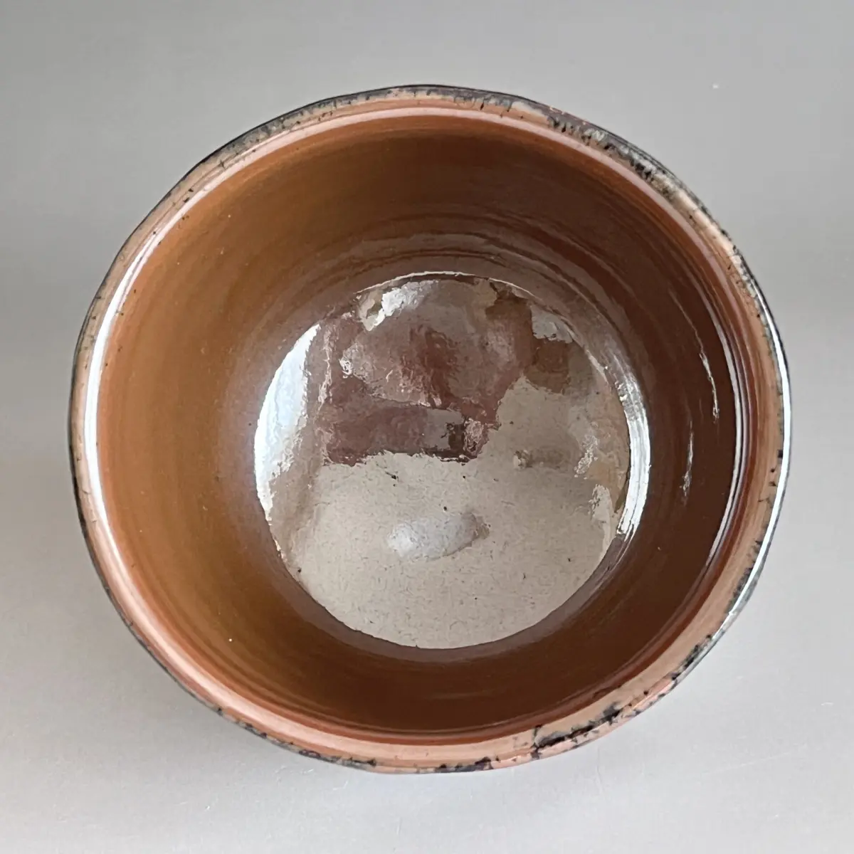 濱田晋作 （父 人間国宝 濱田庄司） 益子焼 柿釉面取茶碗 茶道具 浜田