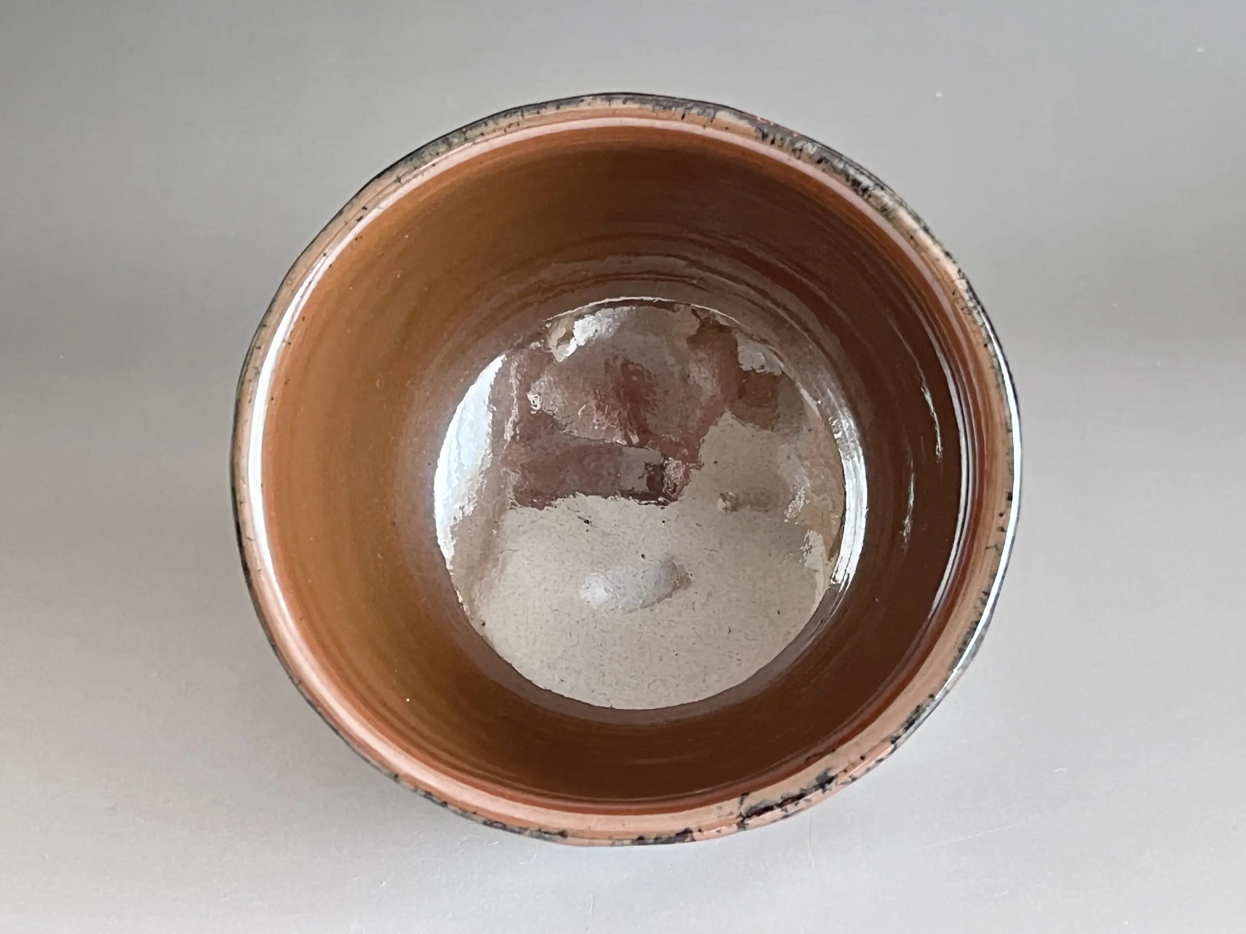 濱田晋作 （父 人間国宝 濱田庄司） 益子焼 柿釉面取茶碗 茶道具 浜田