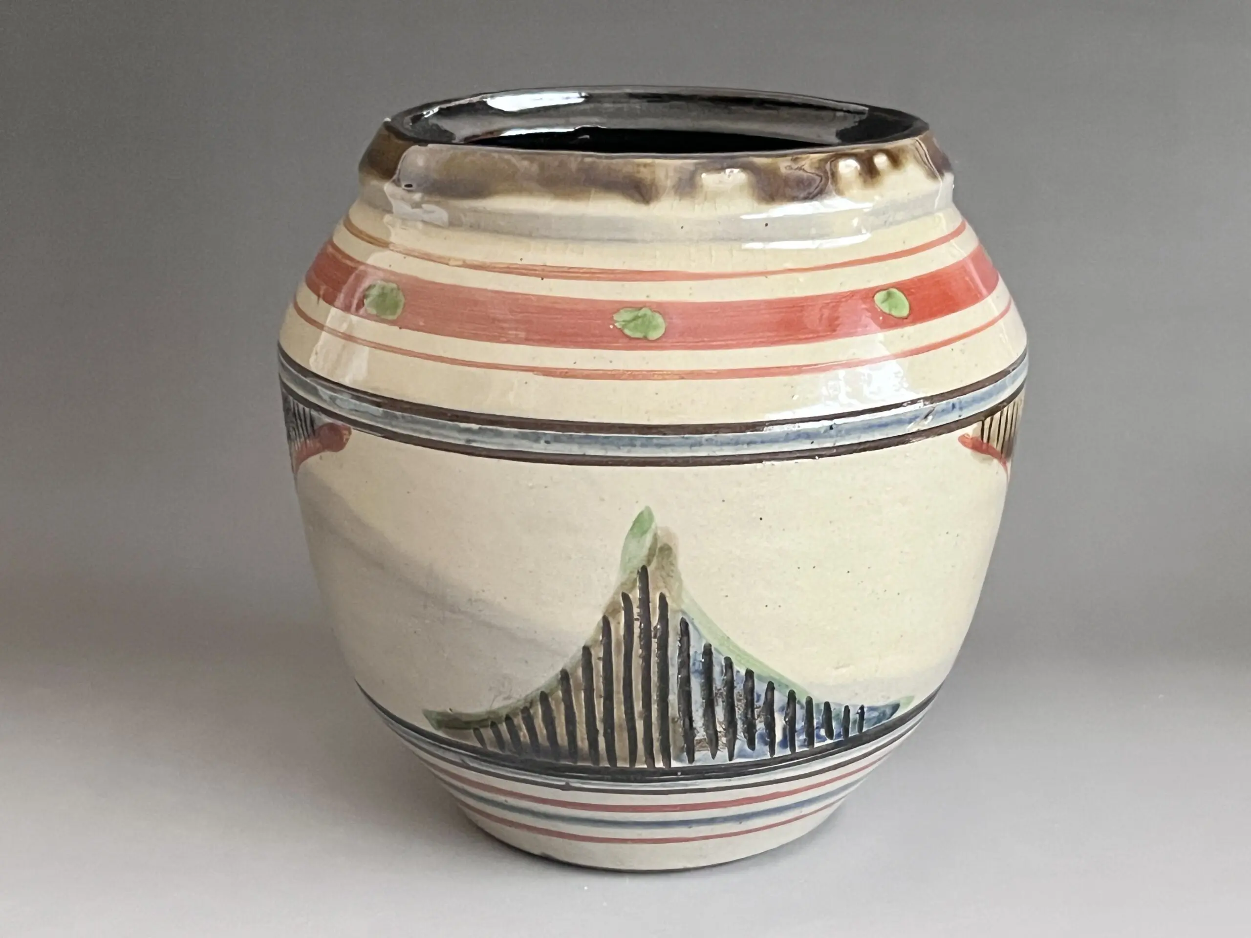新垣栄三郎 壺屋焼 赤絵壷 花瓶 花入 花器 琉球 民芸 やちむん | 陶酔
