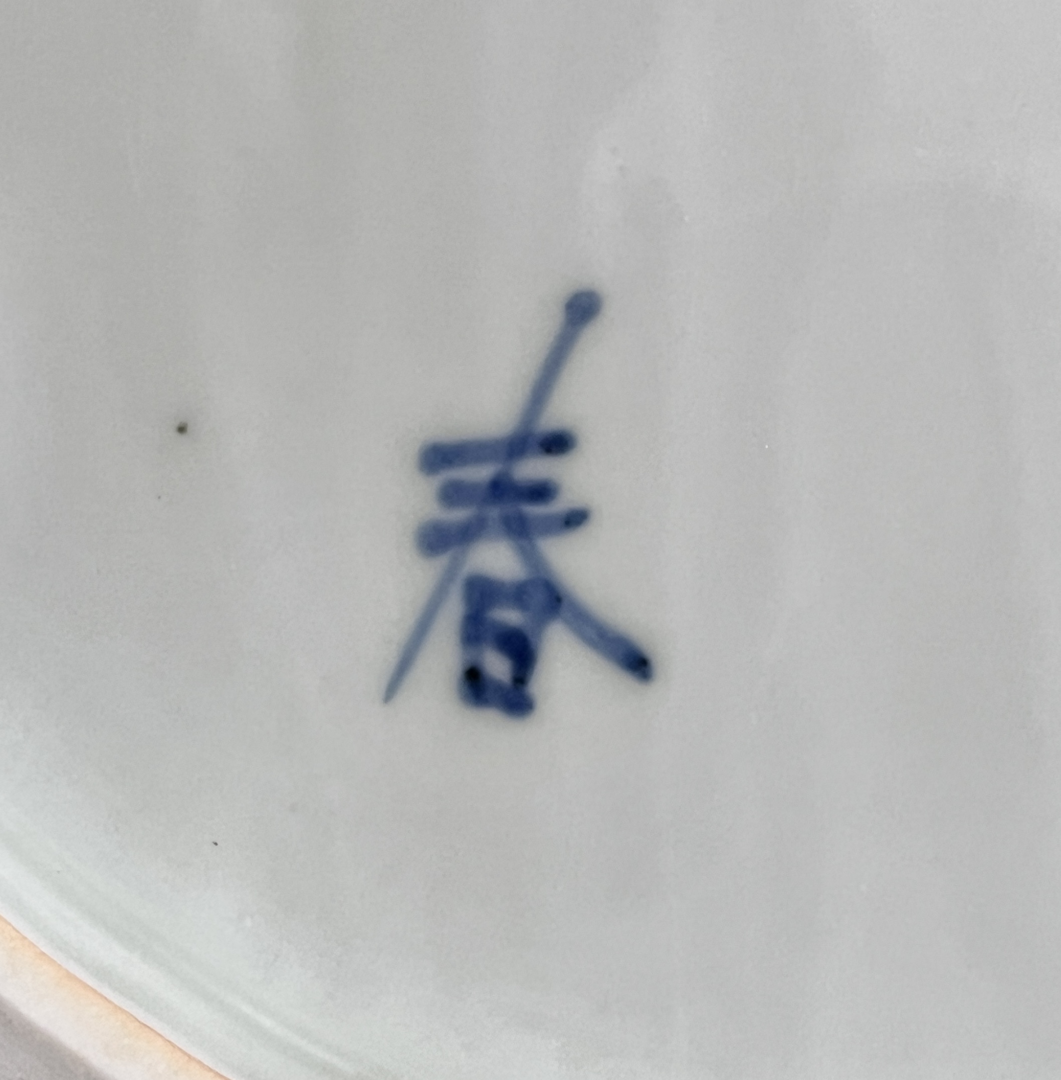 ★ 正木春蔵 （師 須田菁華） 九谷焼　呉須鉄鴛鴦絵楕円皿　染付　オシドリ　大皿　飾り皿　和食器の陶印